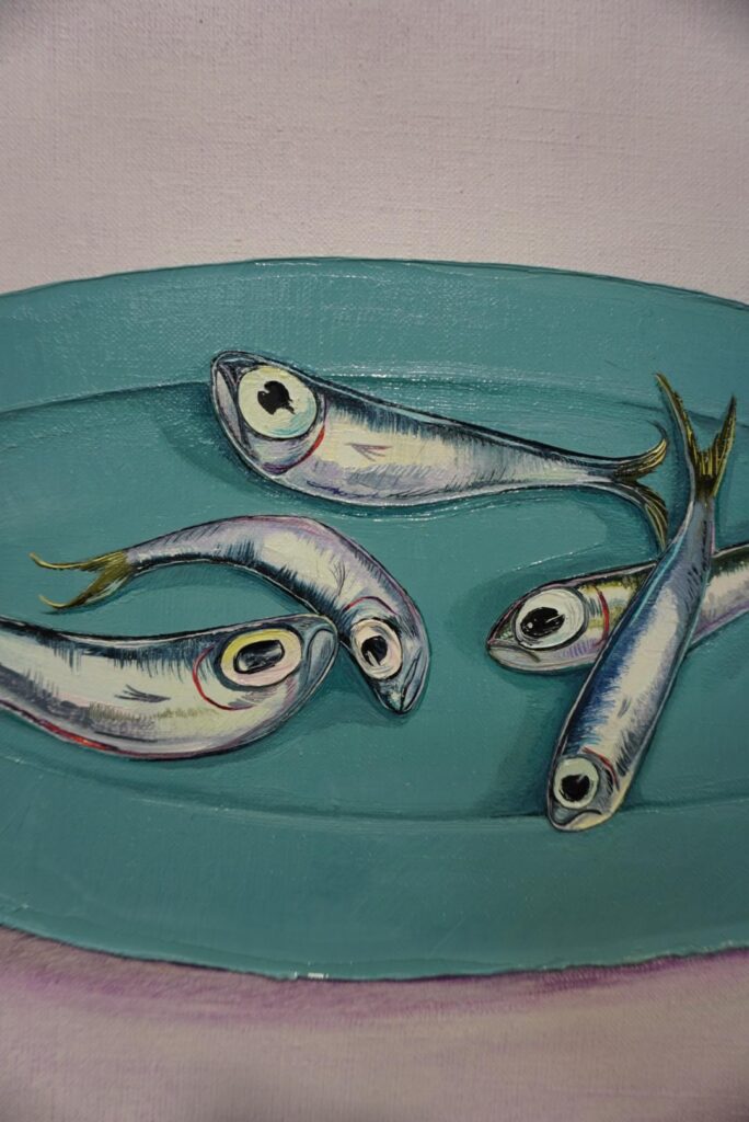 Nikki MALOOF
Sardines, 2025
Oil on linen
30.5 × 43.2 cm | 12 1/16 × 17 1/16 inche